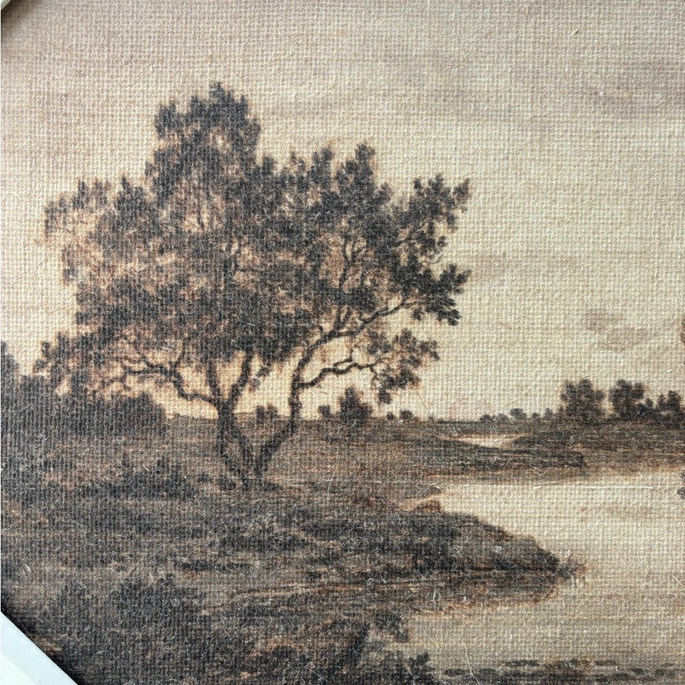 Hearth & Hand with Magnolia Horizontal Landscape Lake Burlap Framed Wall Art - Picture 8 of 16